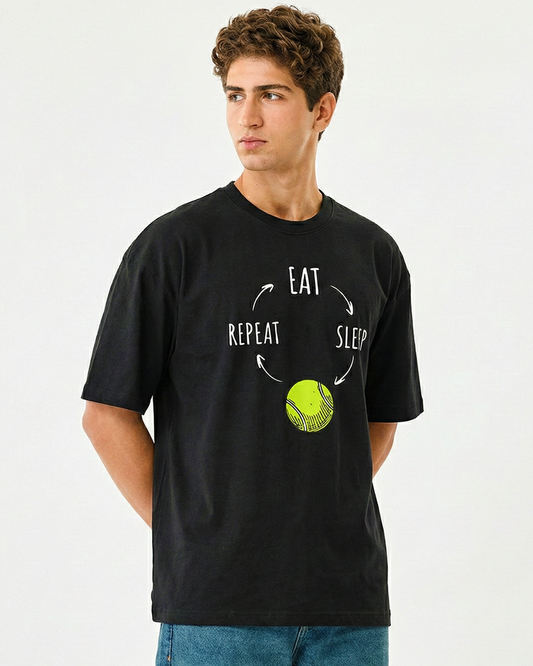 EAT SLEEP TENNIS REPEAT T-SHIRT