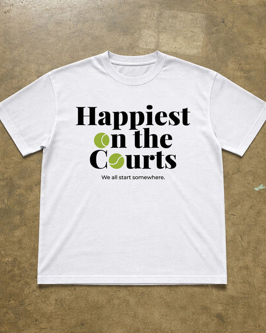 HAPPIEST ON THE COURTS T-SHIRT
