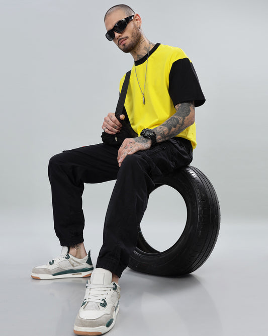 YELLOW BLACK OVERSIZED T-SHIRT