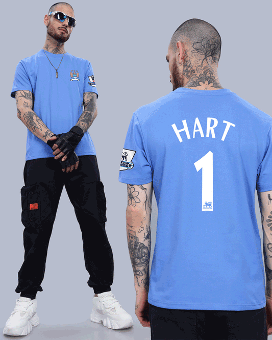 MANCHESTER CITY RETRO JERSEY STYLE T-SHIRT