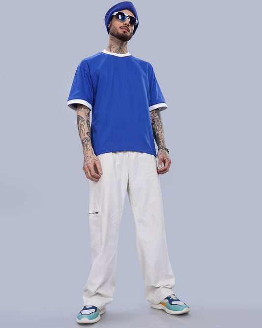 ROYAL BLUE CONTRAST OVERSIZED T-SHIRT