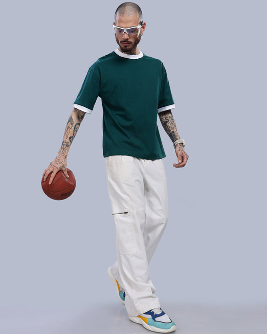 GREEN CONTRAST OVERSIZED T-SHIRT