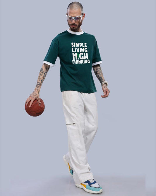 SIMPLE LIVING HIGH THINKING T-SHIRT For Men and Women