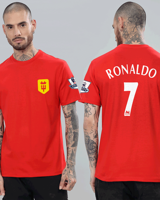 MANCHESTER UNITED RETRO JERSEY STYLE T-SHIRT