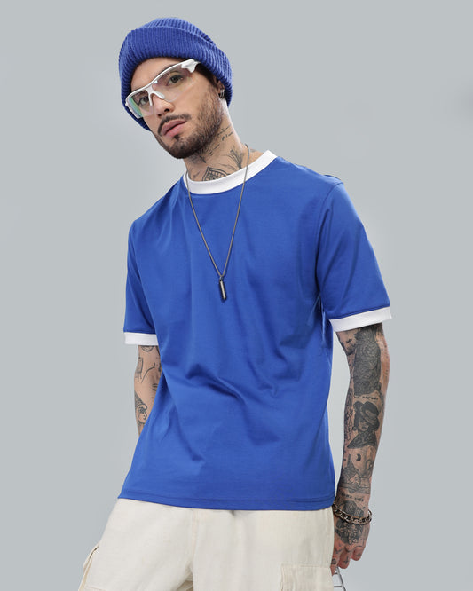 ROYAL BLUE CONTRAST REGULAR FIT T-SHIRT