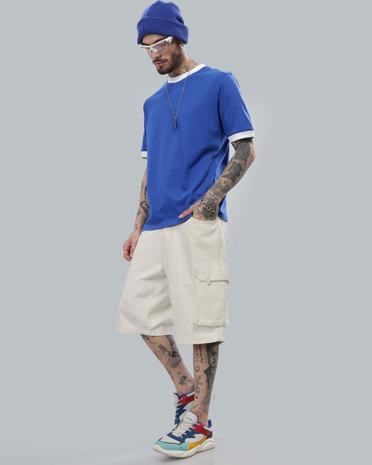 ROYAL BLUE CONTRAST REGULAR FIT T-SHIRT