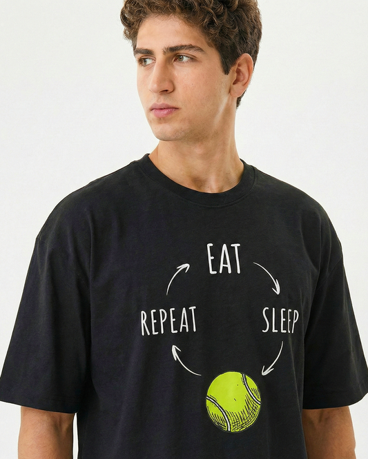 EAT SLEEP TENNIS REPEAT T-SHIRT