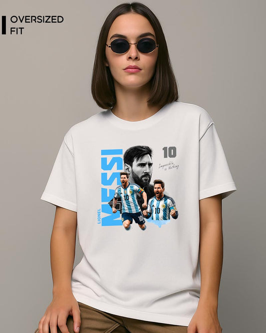 MESSI  POSTER T-SHIRT For Women