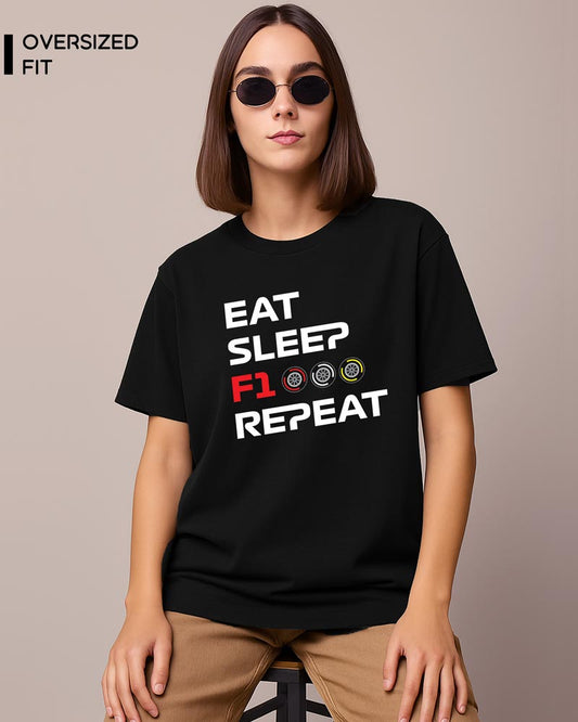 EAT SLEEP F1 REPEAT T-SHIRT For Women