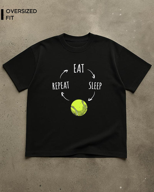 EAT SLEEP TENNIS REPEAT T-SHIRT For Men