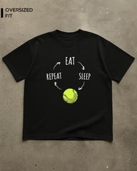 EAT SLEEP TENNIS REPEAT T-SHIRT For Women