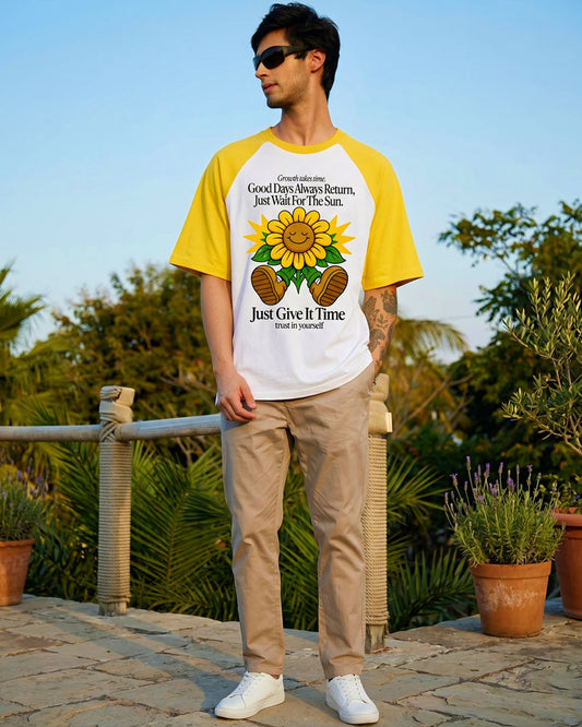 GROWTH TAKES TIME OVERSIZED T-SHIRT