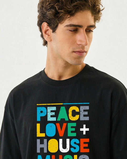 PEACE LOVE HOUSE MUSIC T-SHIRT
